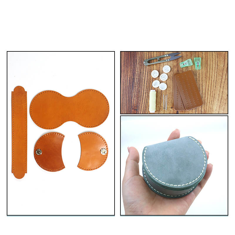 Magnetic Round Storage Box Fog Wax Leather DIY Kit – Babylon Leather - Babylon LeatherBabylon LeatherCY20-Green