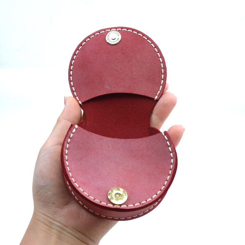 Magnetic Round Storage Box Fog Wax Leather DIY Kit – Babylon Leather - Babylon LeatherBabylon LeatherCY20-Pink