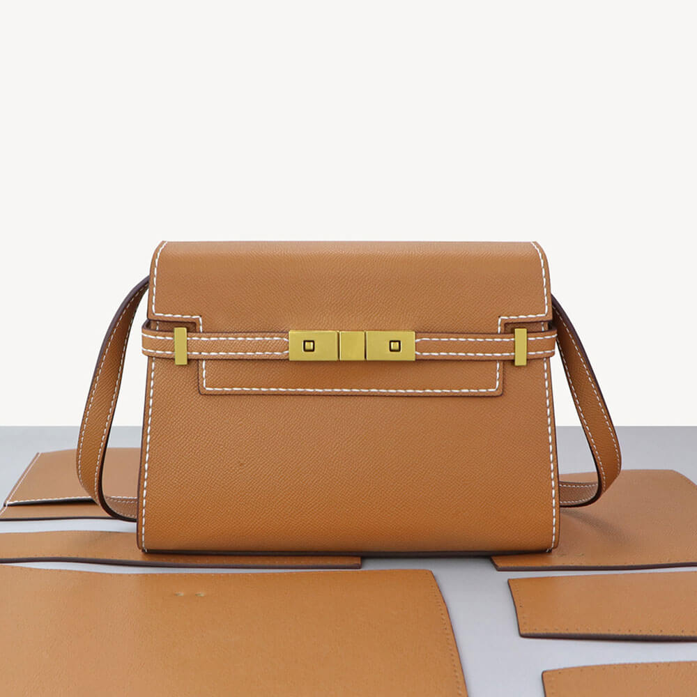 Manhattan - Style Leather Bag DIY Kit with Epsom Leather – Babylon Leather - Babylon LeatherBabylon LeatherSY41 - Epsom - Caramel - White