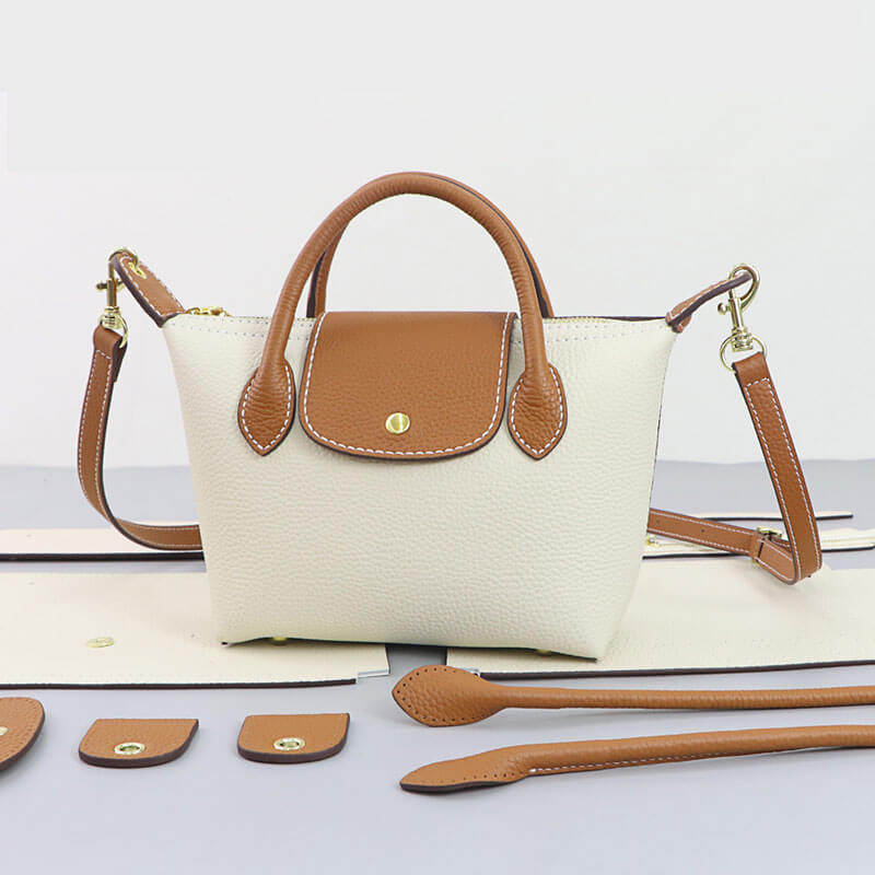 Medium Le Pliage DIY Kit – Babylon Leather - Babylon LeatherBabylon LeatherSY88 - Caramel & White - White