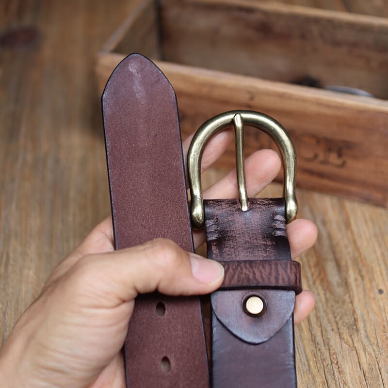 Men's 5mm Horseshoe Buckle Veg Tanned Belt DIY Kit – Babylon Leather - Babylon LeatherBabylon LeatherCY32-Brown-41" 105 cm