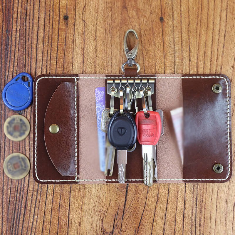 Men's Belt-Loop Key Case Veg Tanned Leather DIY Kit – Babylon Leather - Babylon LeatherBabylon LeatherCY66-Coffee-With Hook