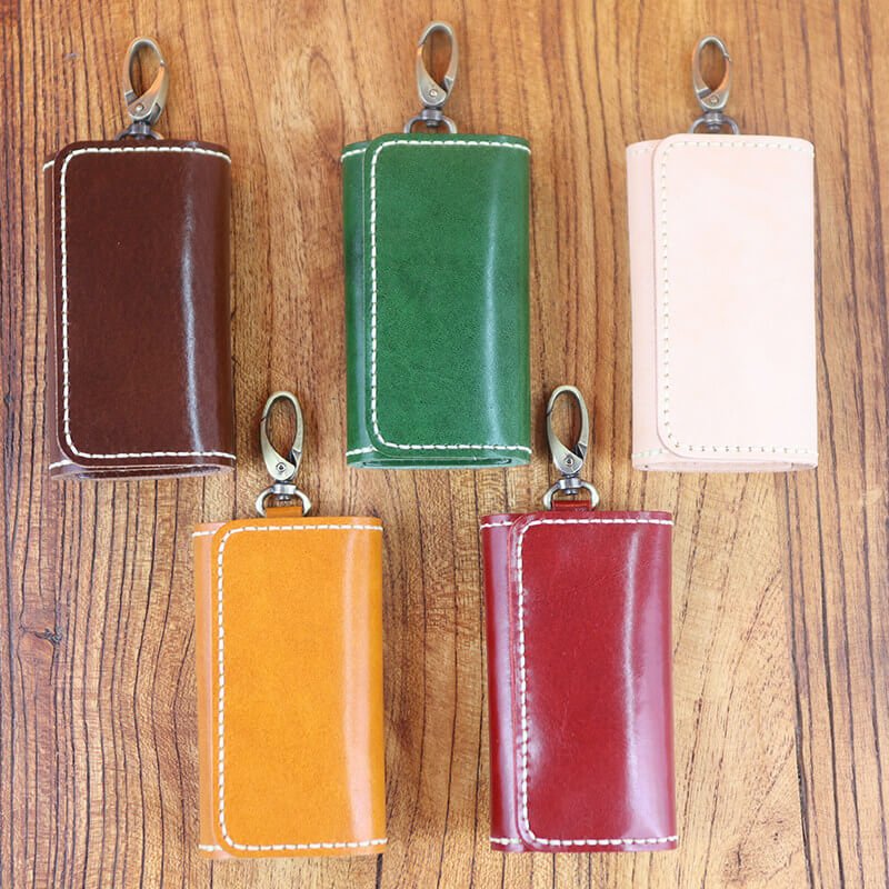 Men's Belt-Loop Key Case Veg Tanned Leather DIY Kit – Babylon Leather - Babylon LeatherBabylon LeatherCY66-Coffee-With Hook
