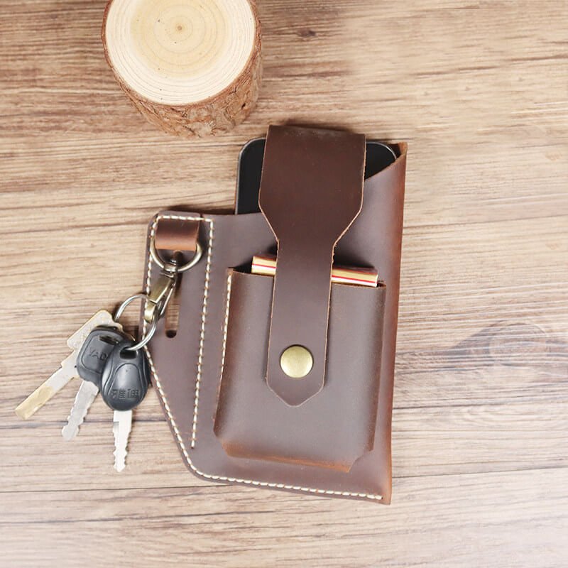 Men's Belt Waist Bag Crazy Horse Leather DIY Kit – Babylon Leather - Babylon LeatherBabylon LeatherCY51-Brown