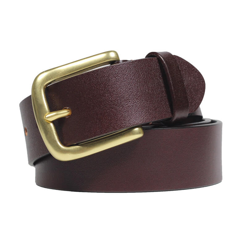 Men's Brass Buckle Belt Top Grain Leather DIY Kit – Babylon Leather - Babylon LeatherBabylon LeatherCY26-Brown-41" 105 cm