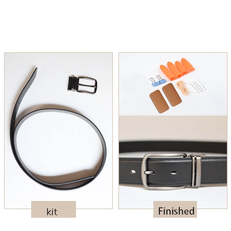 Men's Casual Buckle Belt Top Grain Leather DIY Kit – Babylon Leather - Babylon LeatherBabylon LeatherCY28-Black-Matte Buckle-41" 105 cm