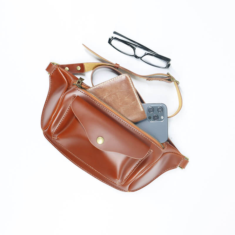 Men's Chest Sling Bag Top Grain Leather DIY Kit – Babylon Leather - Babylon LeatherBabylon LeatherCY07-Brown