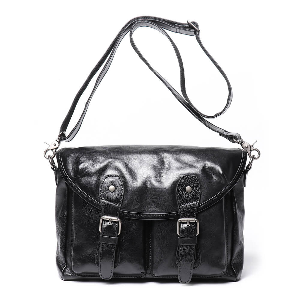 Men’s Classic Leather Shoulder Messenger Bag – Babylon Leather - Babylon LeatherBabylon LeatherLJ025 - Black