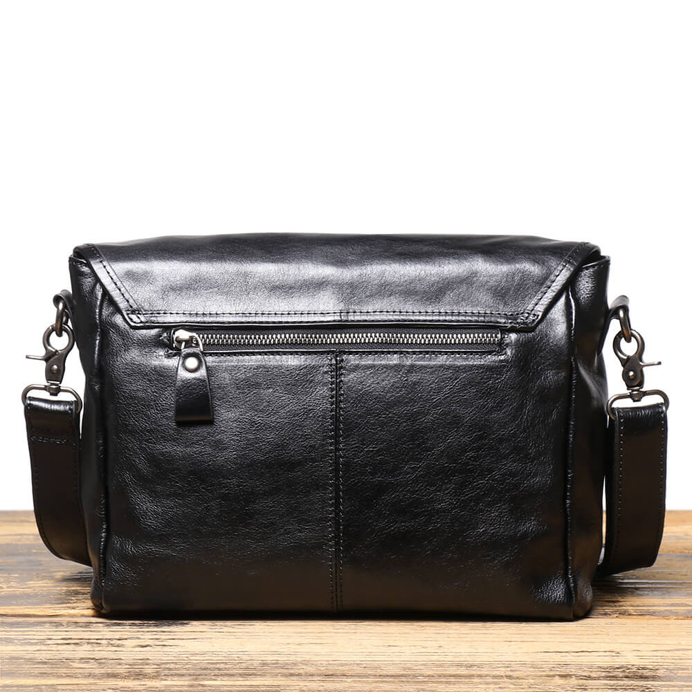 Men’s Classic Leather Shoulder Messenger Bag – Babylon Leather - Babylon LeatherBabylon LeatherLJ025 - Black