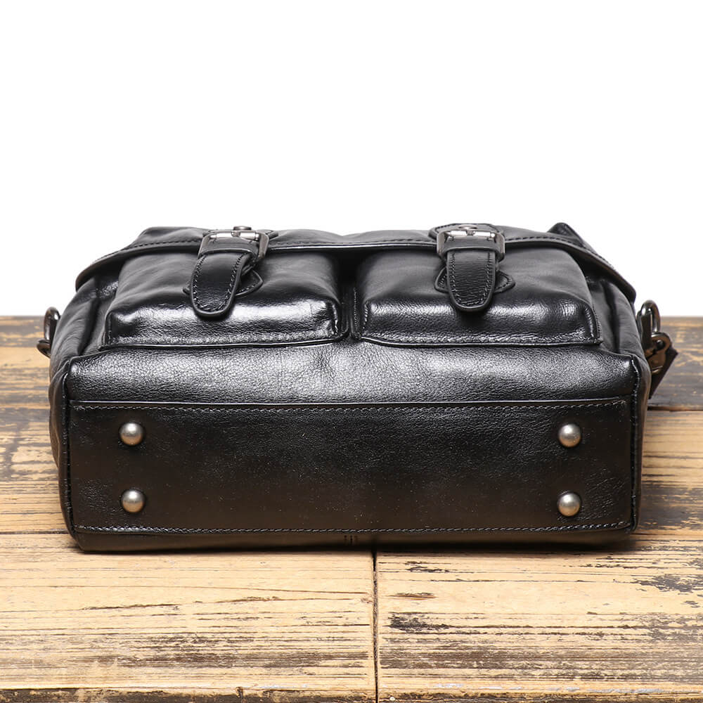Men’s Classic Leather Shoulder Messenger Bag – Babylon Leather - Babylon LeatherBabylon LeatherLJ025 - Black
