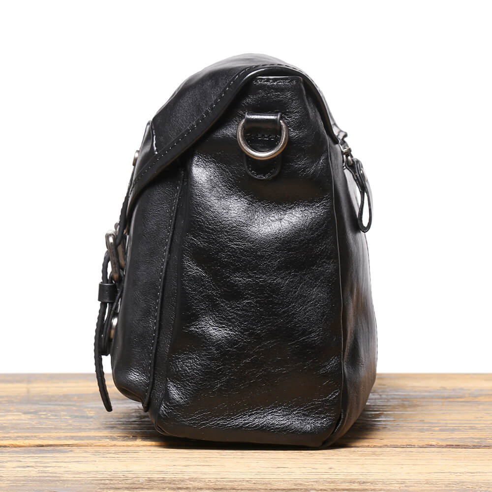 Men’s Classic Leather Shoulder Messenger Bag – Babylon Leather - Babylon LeatherBabylon LeatherLJ025 - Black