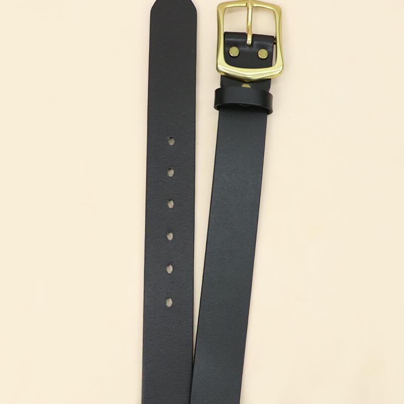 Men’s Handcrafted Leather Belt with Solid Brass Buckle – Babylon Leather - Babylon LeatherBabylon LeatherLB04-Black-41" | 105 cm