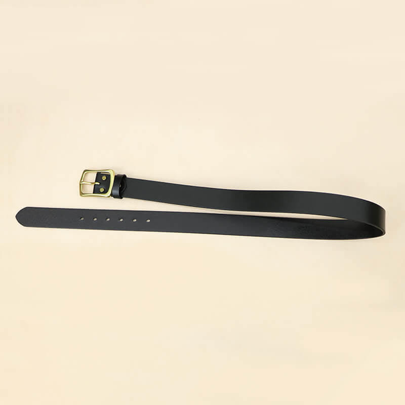 Men’s Handcrafted Leather Belt with Solid Brass Buckle – Babylon Leather - Babylon LeatherBabylon LeatherLB04-Black-41" | 105 cm