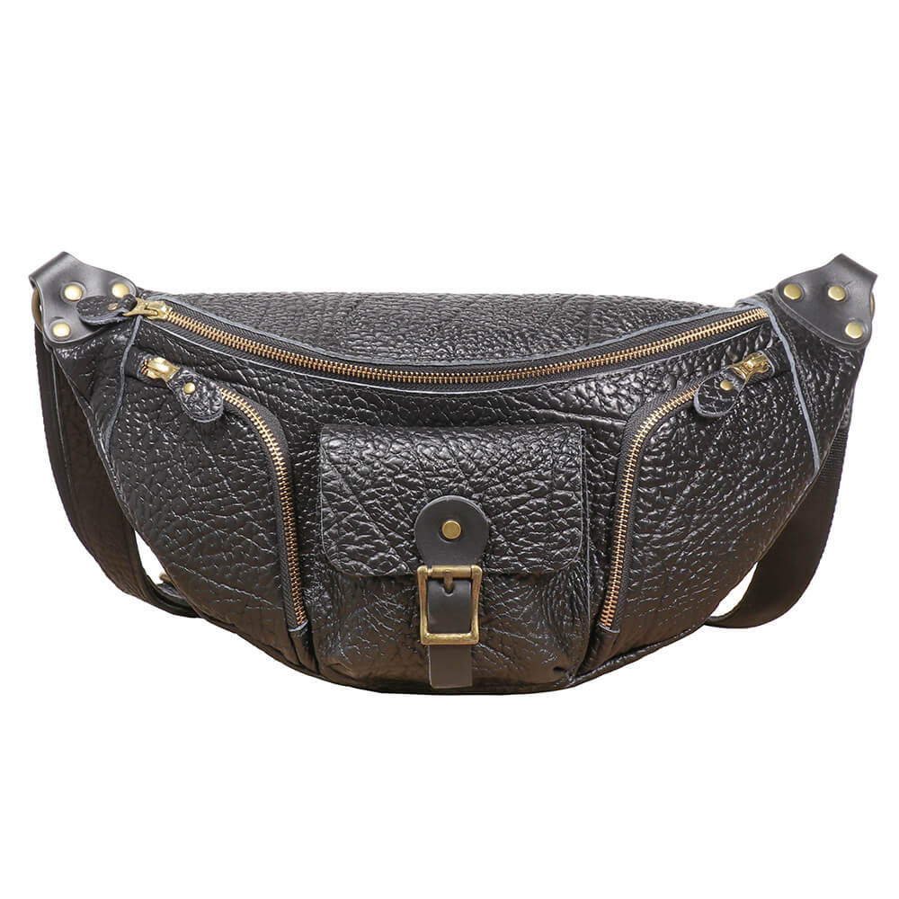 Men’s Leather Chest Sling Bag – Babylon Leather - Babylon LeatherBabylon LeatherLJ035 - Black