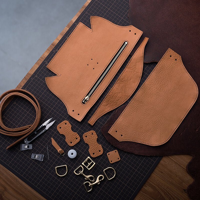 Mens Leather Chest Sling Bag DIY Kit – Babylon Leather - Babylon LeatherBabylon LeatherLZ43 - Brown