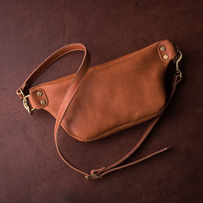 Mens Leather Chest Sling Bag DIY Kit – Babylon Leather - Babylon LeatherBabylon LeatherLZ43 - Brown