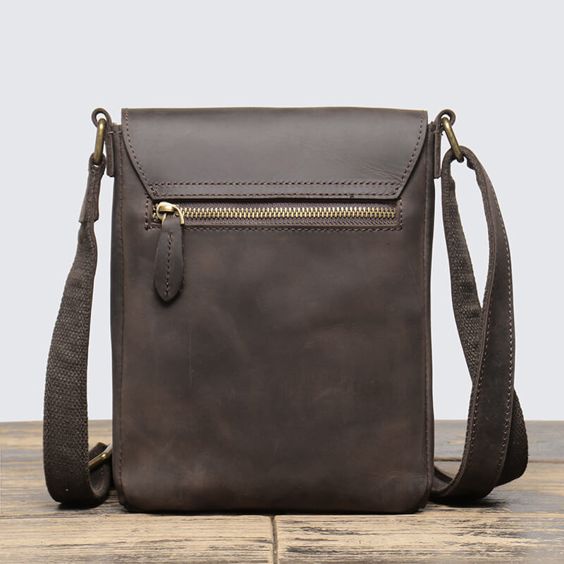Men’s Leather Shoulder Crossbody Bag – Babylon Leather - Babylon LeatherBabylon LeatherLJ046 - Dark Brown
