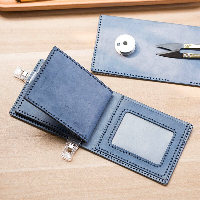 Mens Leather Wallet Leathercraft DIY Kit – Babylon Leather - Babylon LeatherBabylon LeatherLZ06 - Black - Fog Wax Leather