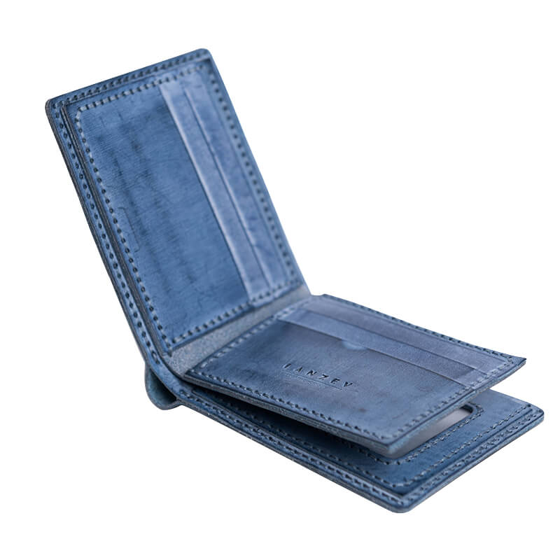Mens Leather Wallet Leathercraft DIY Kit – Babylon Leather - Babylon LeatherBabylon LeatherLZ06 - Black - Fog Wax Leather