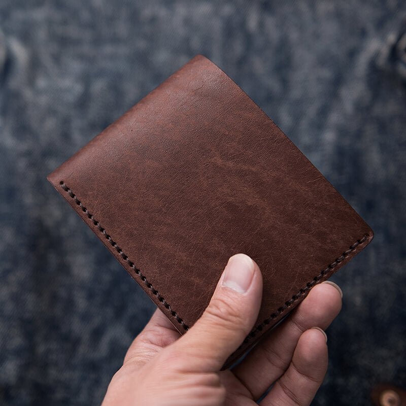 Mens Leather Wallet Leathercraft DIY Kit – Babylon Leather - Babylon LeatherBabylon LeatherLZ06 - Coffee - Distressed Nubuck Leather