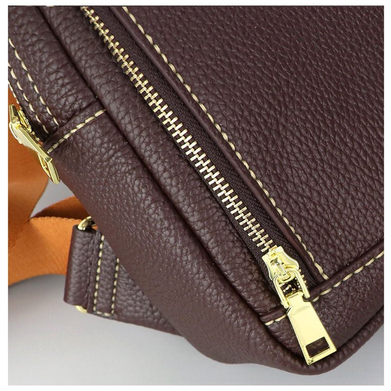 Men’s Lychee Pattern Leather Sling Bag DIY Kit – Babylon Leather - Babylon LeatherBabylon LeatherSY25 - Matching Color - Lychee Pattern Leather - Brown