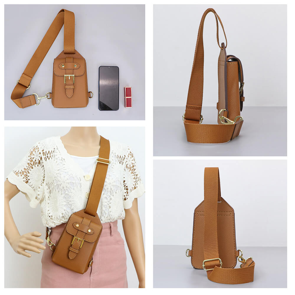 Men’s Phone Sling Bag DIY Kit – Babylon Leather - Babylon LeatherBabylon LeatherSY117-Caramel-Color-Matched