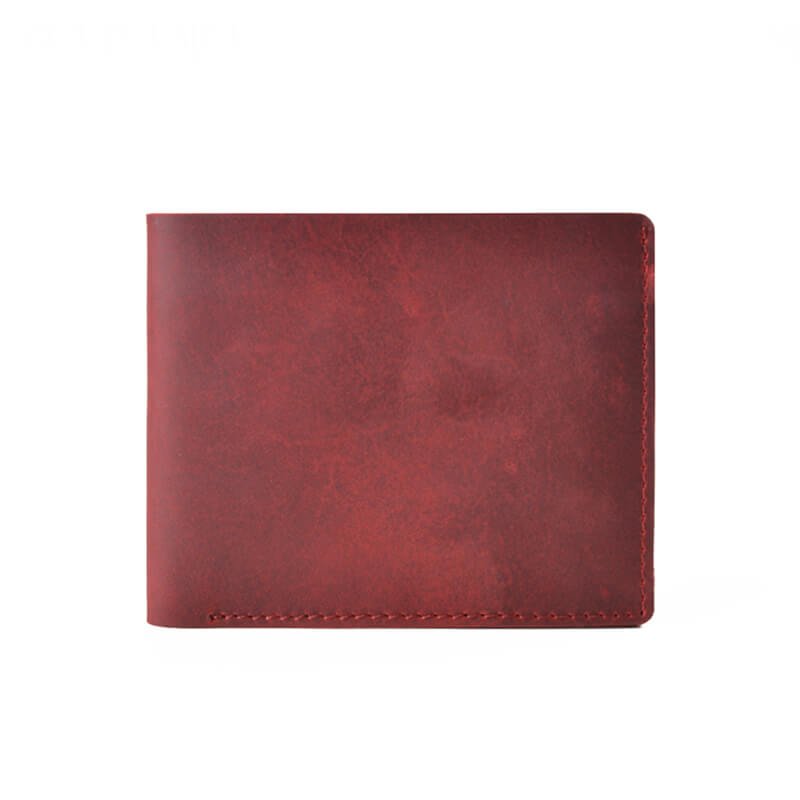 Men's Short Wallet with Coin Pocket – Babylon Leather - Babylon LeatherBabylon LeatherAN50-Wine Red
