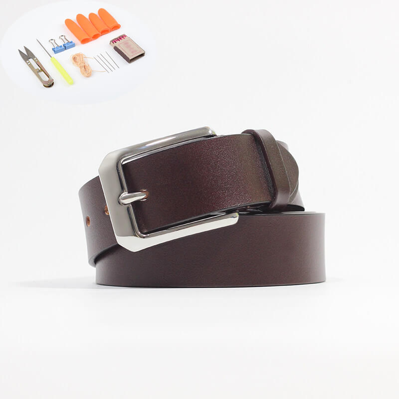 Men's Steel Buckle Belt Top Grain Leather DIY Kit – Babylon Leather - Babylon LeatherBabylon LeatherCY27-Brown-41" 105 cm
