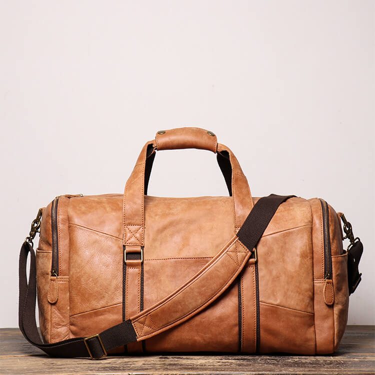 Men’s Top Grain Leather Gym and Travel Bag – Babylon Leather - Babylon LeatherBabylon LeatherLJ031 - Brown