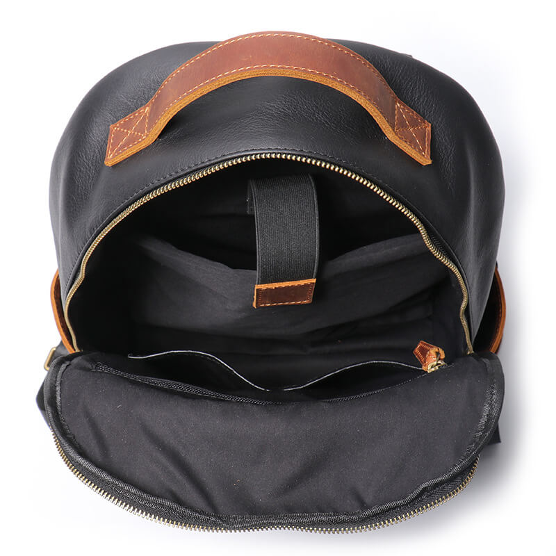 Men’s Top Grain Leather Laptop Backpack – Babylon Leather - Babylon LeatherBabylon LeatherLJ042 - Black