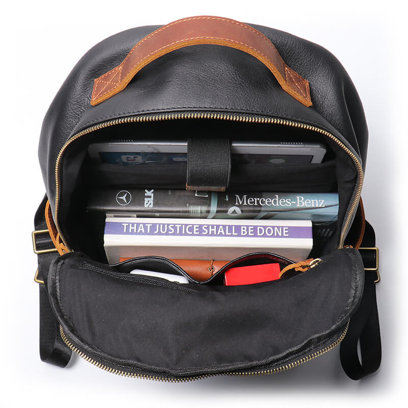 Men’s Top Grain Leather Laptop Backpack – Babylon Leather - Babylon LeatherBabylon LeatherLJ042 - Black