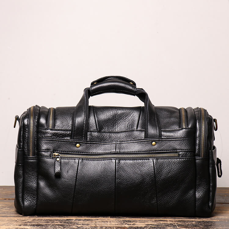 Men’s Top Grain Leather Large Capacity Travel Duffle Bag – Babylon Leather - Babylon LeatherBabylon LeatherLJ020 - Black