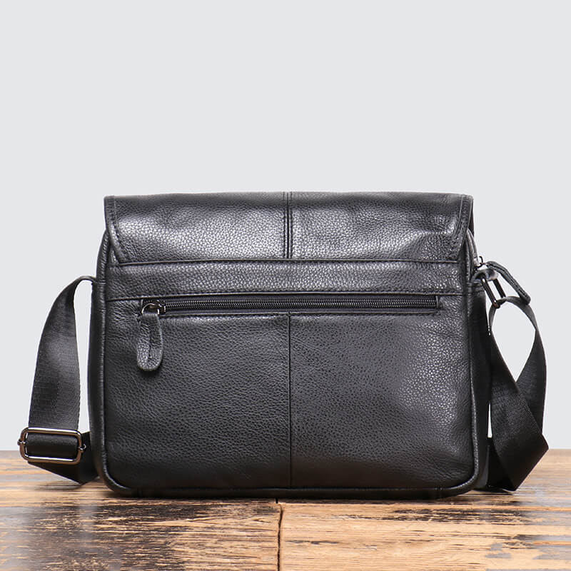 Men’s Top Grain Leather Messenger Bag – Babylon Leather - Babylon LeatherBabylon LeatherLJ015 - Black