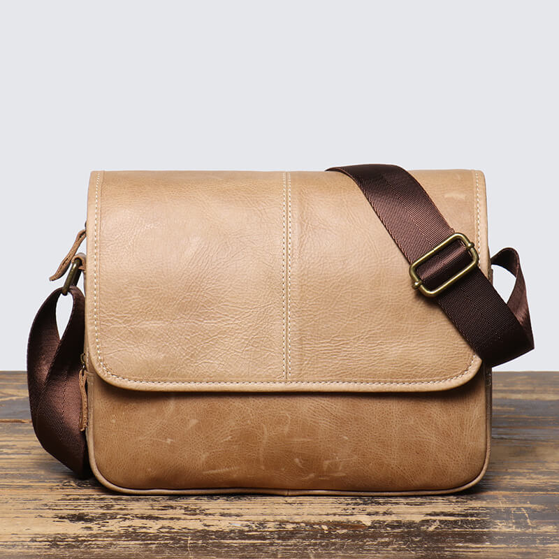 Men’s Top Grain Leather Messenger Bag – Babylon Leather - Babylon LeatherBabylon LeatherLJ015 - Khaki