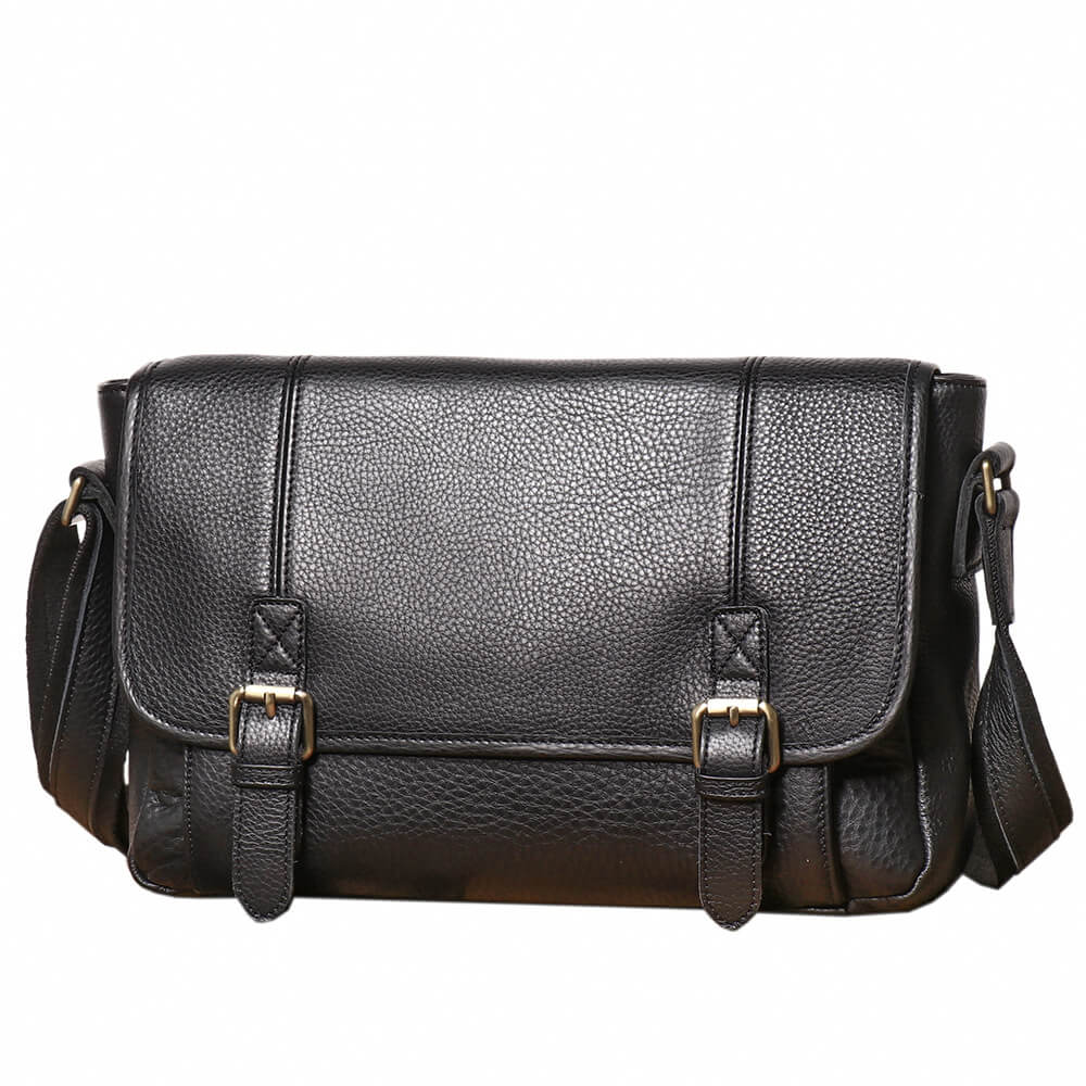 Men’s Top Grain Leather Shoulder Messenger Bag – Babylon Leather - Babylon LeatherBabylon LeatherLJ099-Black