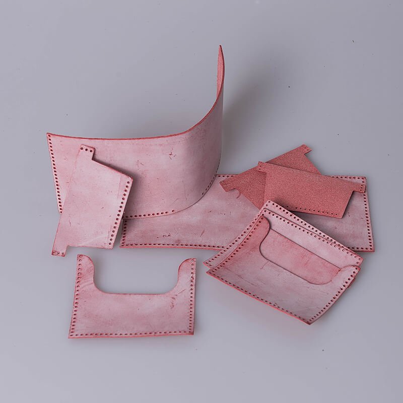 Mens wallet Full Grain Leather DIY Kit – Babylon Leather - Babylon LeatherBabylon LeatherLZ07 - Pink - Fog Wax Leather