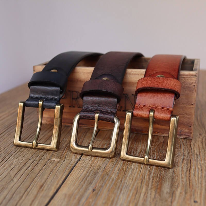 Men's Workwear Belt Veg Tanned Leather DIY Kit – Babylon Leather - Babylon LeatherBabylon LeatherCY31-Black-Small Opening Buckle-41" 105 cm