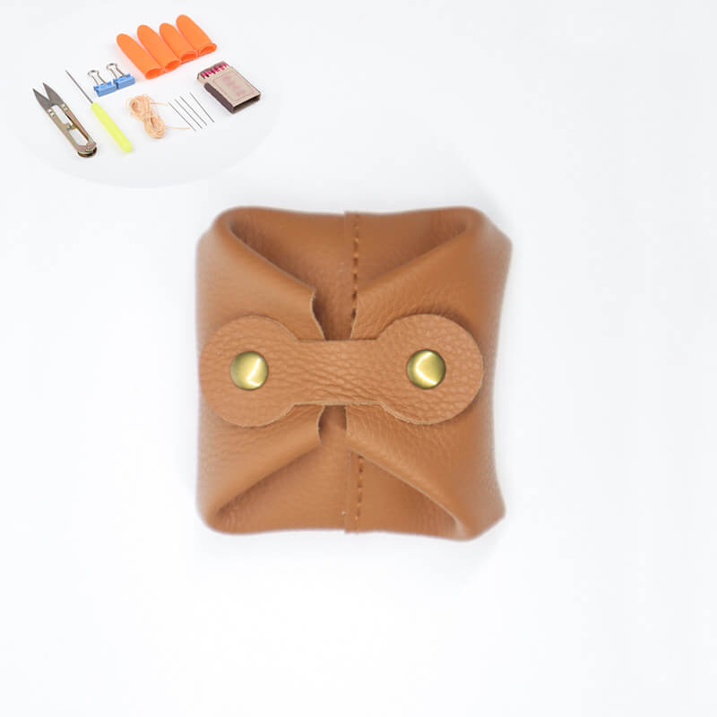 Mini AirPods Coin Card Pouch Leather DIY Kit – Babylon Leather - Babylon LeatherBabylon LeatherCY25-Caramel