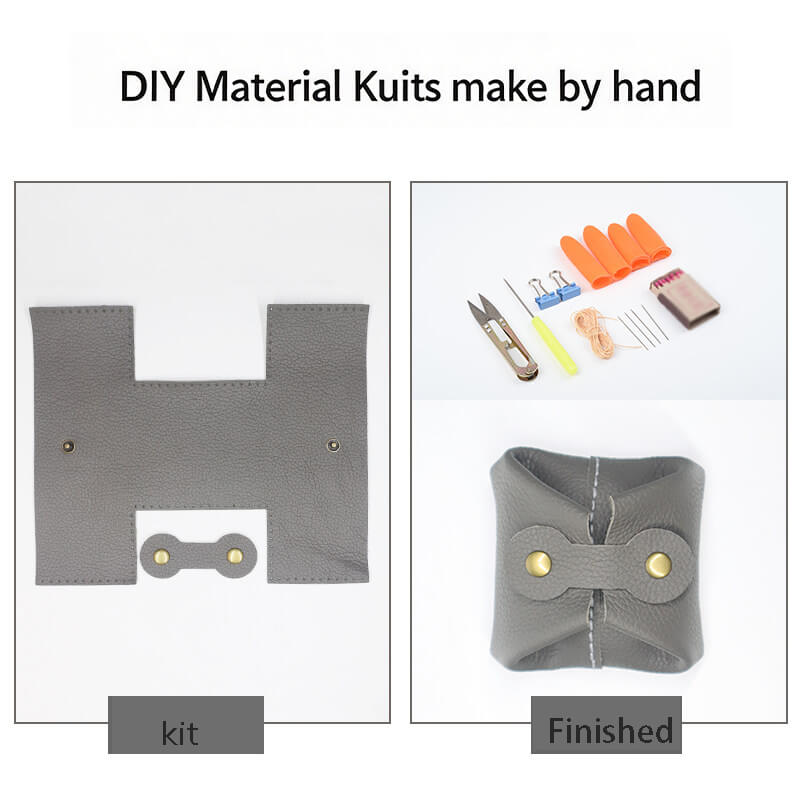 Mini AirPods Coin Card Pouch Leather DIY Kit – Babylon Leather - Babylon LeatherBabylon LeatherCY25-Grey