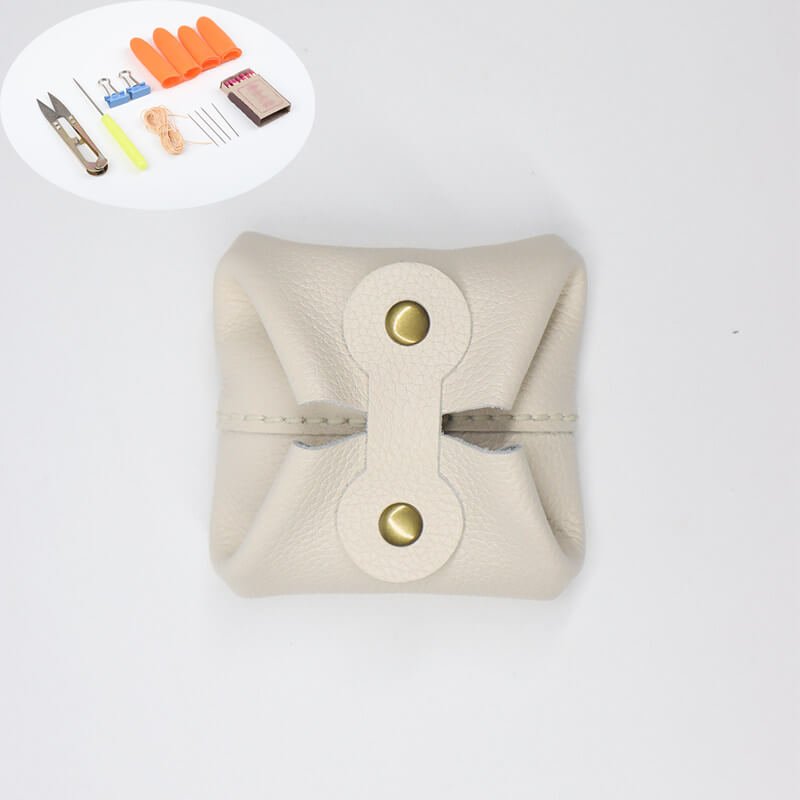 Mini AirPods Coin Card Pouch Leather DIY Kit – Babylon Leather - Babylon LeatherBabylon LeatherCY25-White