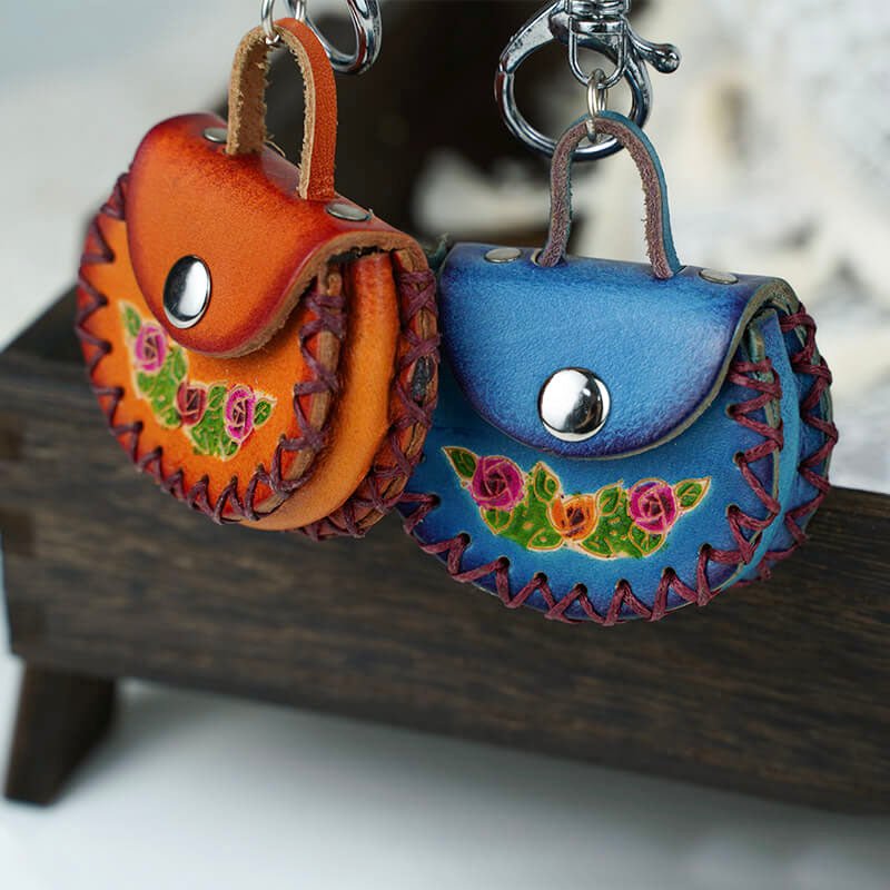 Mini Bag Inspired Leather Charm Keychain Accessory – Babylon Leather - Babylon LeatherBabylon LeatherLL63-Brown