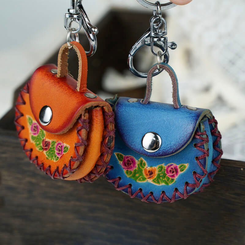 Mini Bag Inspired Leather Charm Keychain Accessory – Babylon Leather - Babylon LeatherBabylon LeatherLL63-Brown