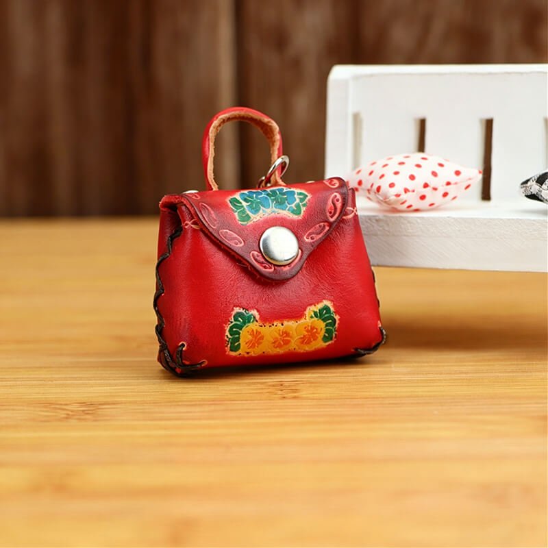 Mini Bag Leather Bag Charm – Babylon Leather - Babylon LeatherBabylon LeatherLLZ43-Red