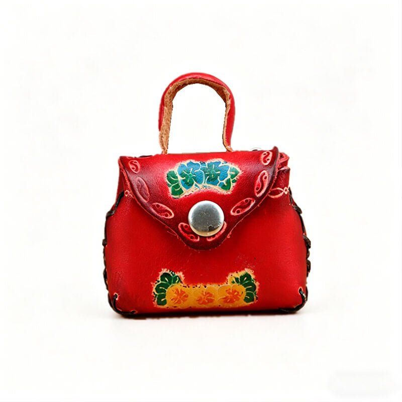 Mini Bag Leather Bag Charm – Babylon Leather - Babylon LeatherBabylon LeatherLLZ43-Red