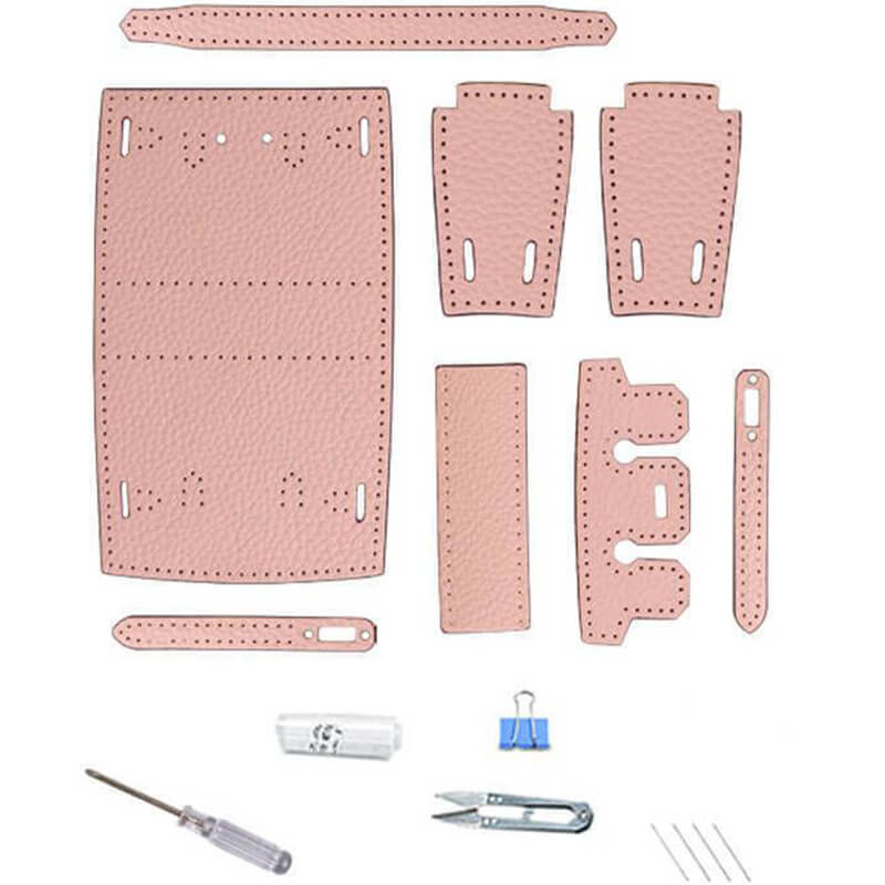 Mini Birkin Bag Charm DIY Kit – Babylon Leather - Babylon LeatherBabylon LeatherSY100-Pink-Gold-White