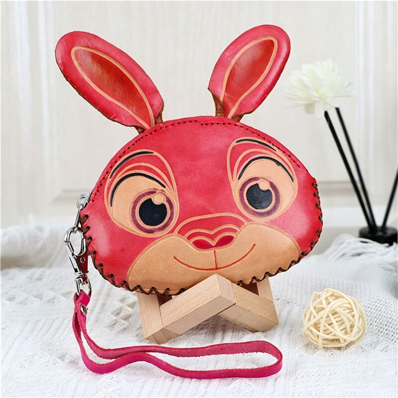Mini Bunny - Shaped Leather Coin Purse – Babylon Leather - Babylon LeatherBabylon LeatherLLZ118-Red