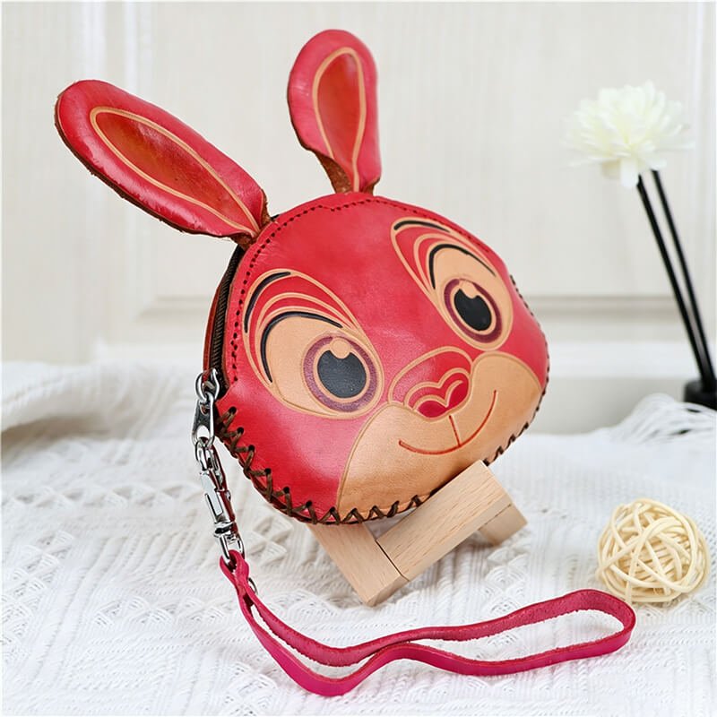 Mini Bunny - Shaped Leather Coin Purse – Babylon Leather - Babylon LeatherBabylon LeatherLLZ118-Red