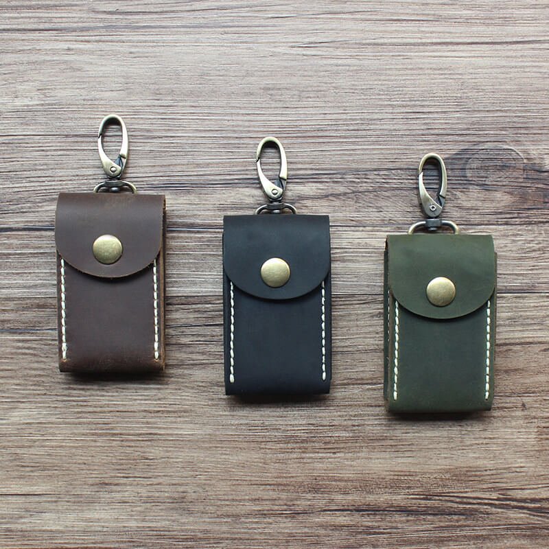 Mini Car Key Case Crazy Horse Leather DIY Kit – Babylon Leather - Babylon LeatherBabylon LeatherCY48-Brown