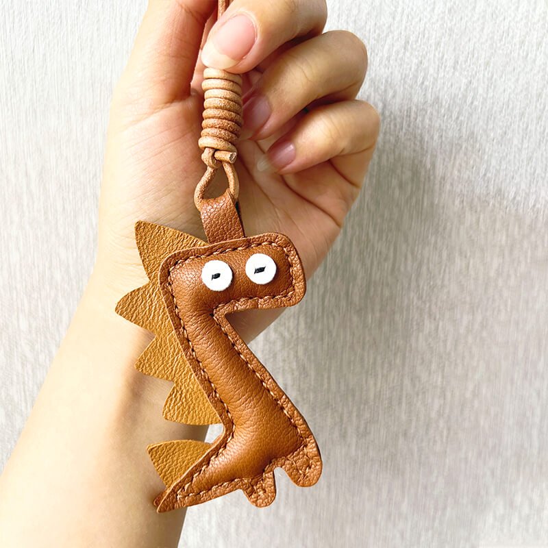Mini Dinosaur-Shaped Keychain DIY Kit – Babylon Leather - Babylon LeatherBabylon LeatherSG23-Brown