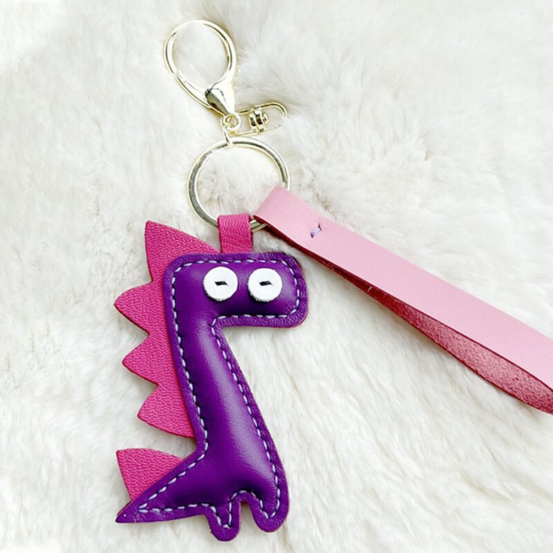 Mini Dinosaur - Shaped Keychain DIY Kit – Babylon Leather - Babylon LeatherBabylon LeatherSG23-Purple